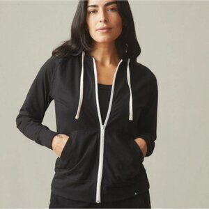 American Giant Black Full Zip Lightweight Hoodie Small New Black USA Layering